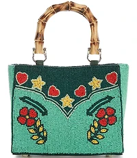Double D Ranch Range Rosie Beaded Bamboo Statement Handle Bag
