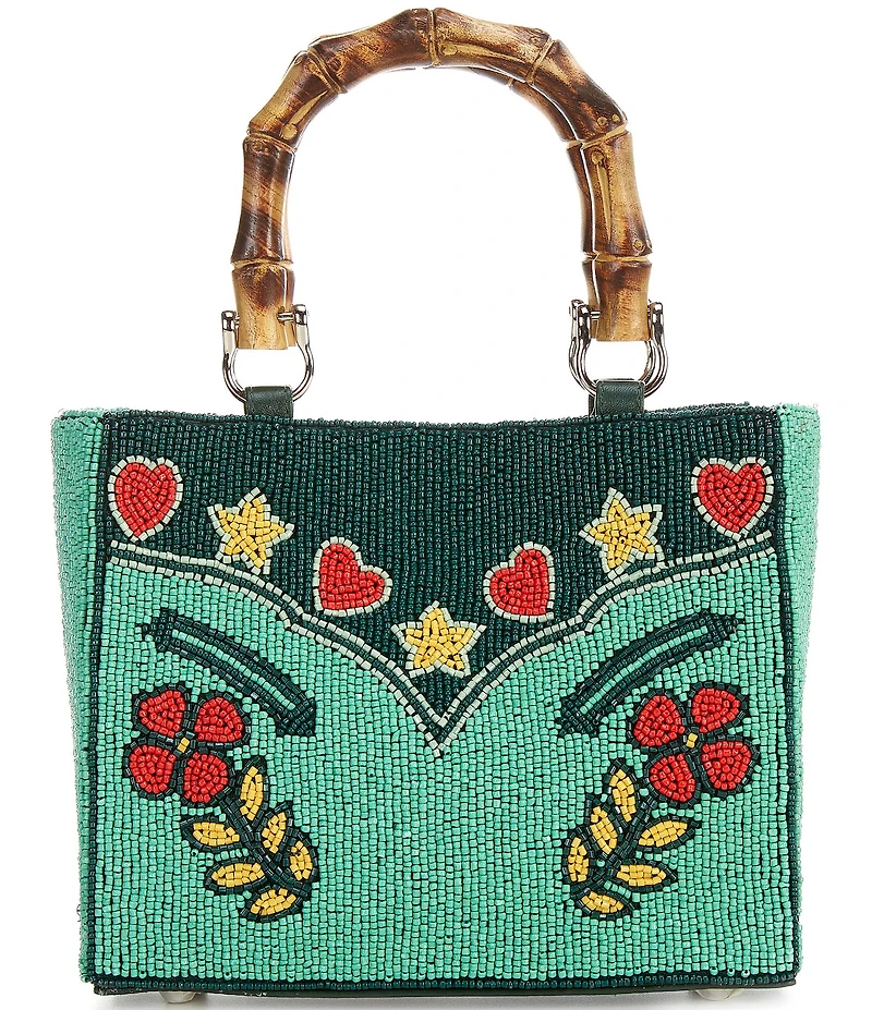 Double D Ranch Range Rosie Beaded Bamboo Statement Handle Bag