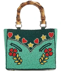 Double D Ranch Range Rosie Beaded Bamboo Statement Handle Bag
