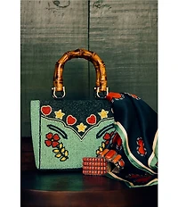 Double D Ranch Range Rosie Beaded Bamboo Statement Handle Bag
