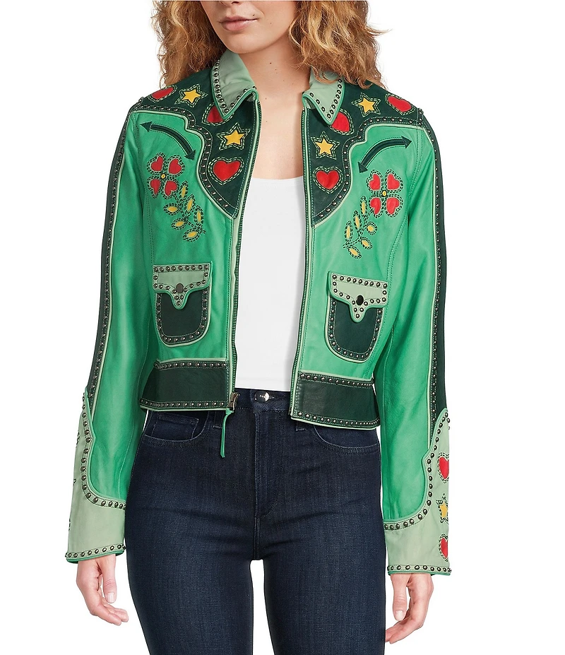 Double D Ranch Rangeland Romance & Rustlers Rosie Western Printed Open Front Long Sleeve Jacket