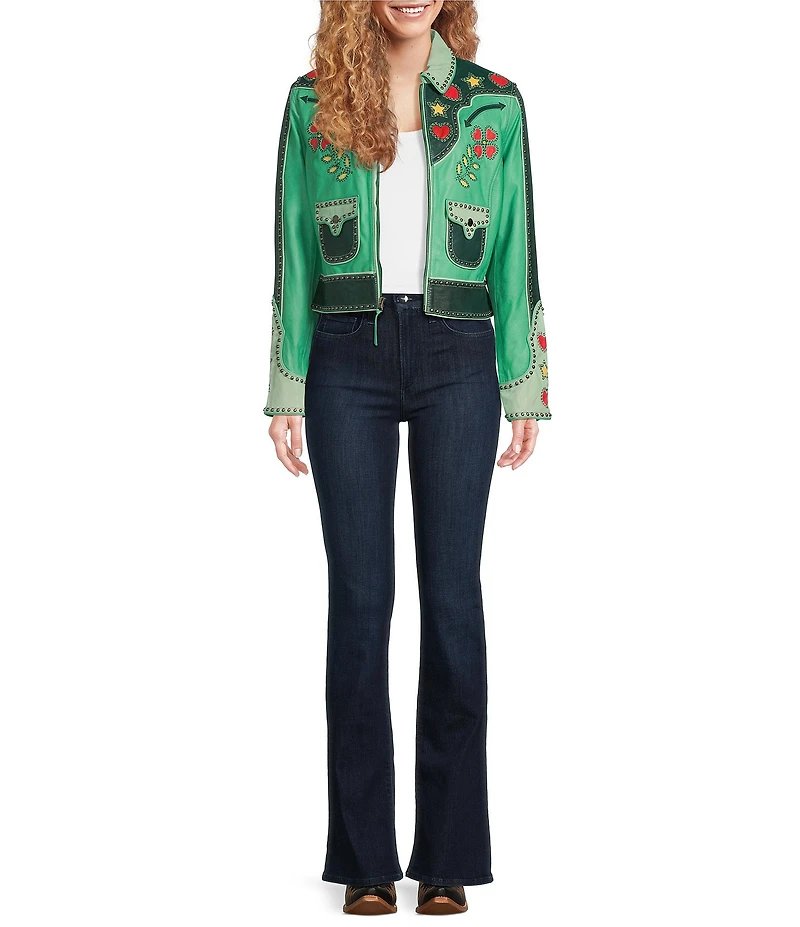 Double D Ranch Rangeland Romance & Rustlers Rosie Western Printed Open Front Long Sleeve Jacket