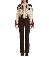 Double D Ranch Sheep Leather Long Sleeve Studded Western Jacket