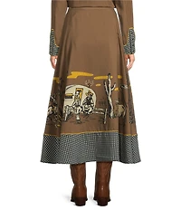 Double D Ranch Oil Camp Linen Blend Midi Coordinating Skirt
