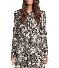 Double D Ranch Toile Point Collar Long Sleeve Snap Front Coordinating Shirt