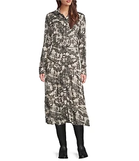 Double D Ranch Toile Point Collar Long Sleeve Snap Front Coordinating Shirt