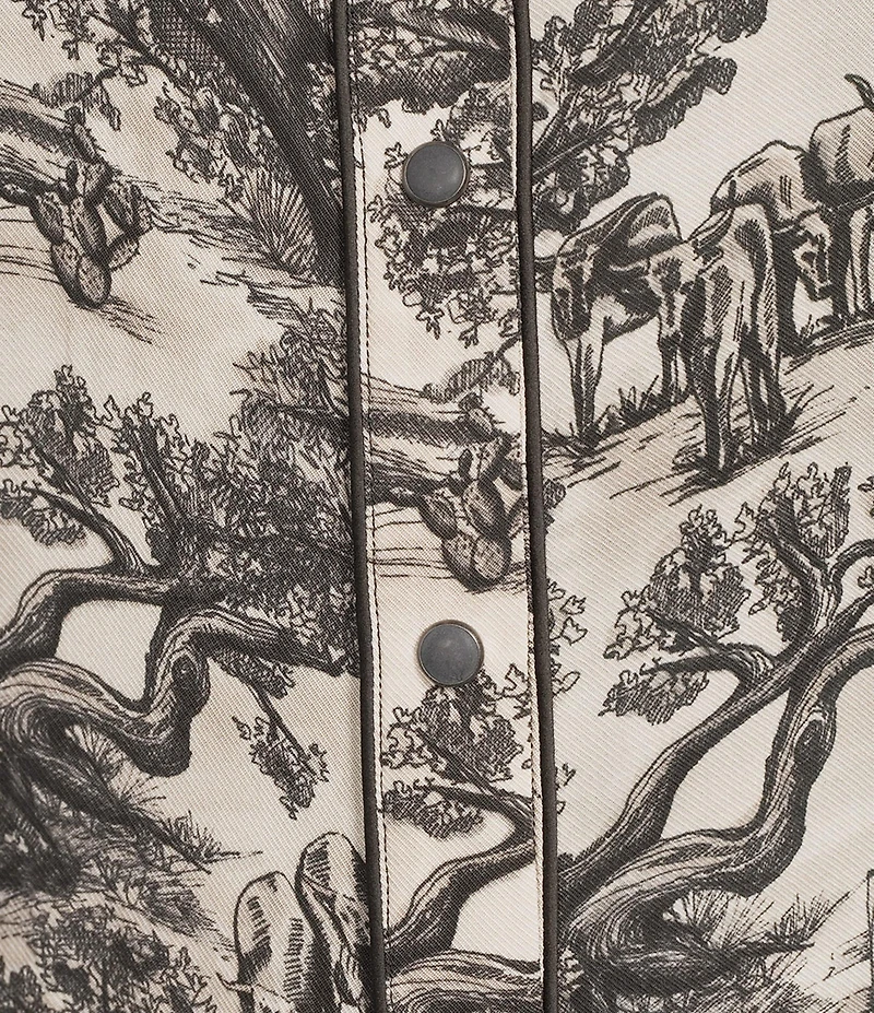 Double D Ranch Toile Point Collar Long Sleeve Snap Front Coordinating Shirt