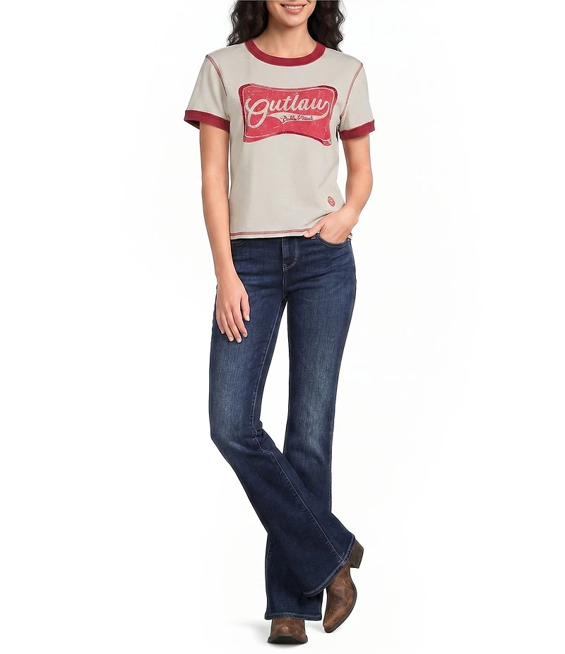 Double D Ranch Wanted Cowgirl Scoop Neck Short Sleeve Tee
