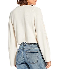 Double Zero Bow Detail Long Sleeve Sweater