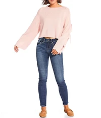 Double Zero Bow Detail Long Sleeve Sweater