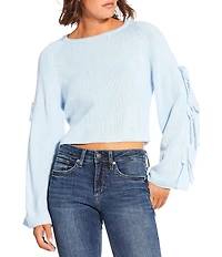 Double Zero Bow Detail Long Sleeve Sweater