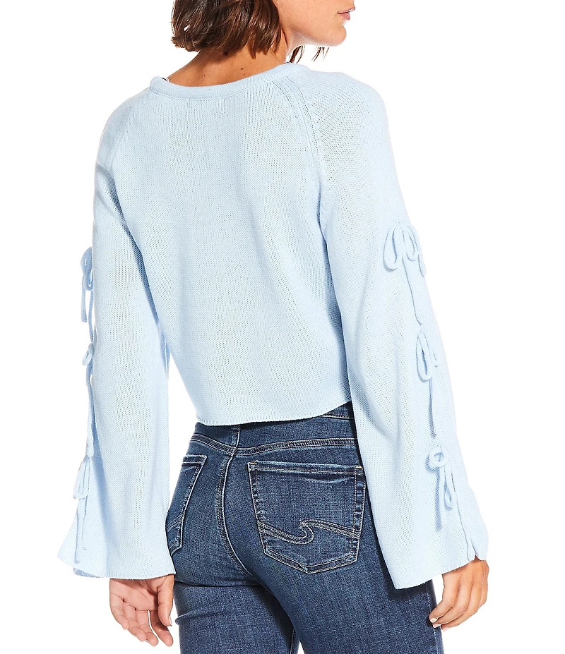 Double Zero Bow Detail Long Sleeve Sweater