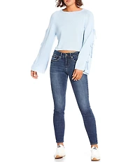 Double Zero Bow Detail Long Sleeve Sweater