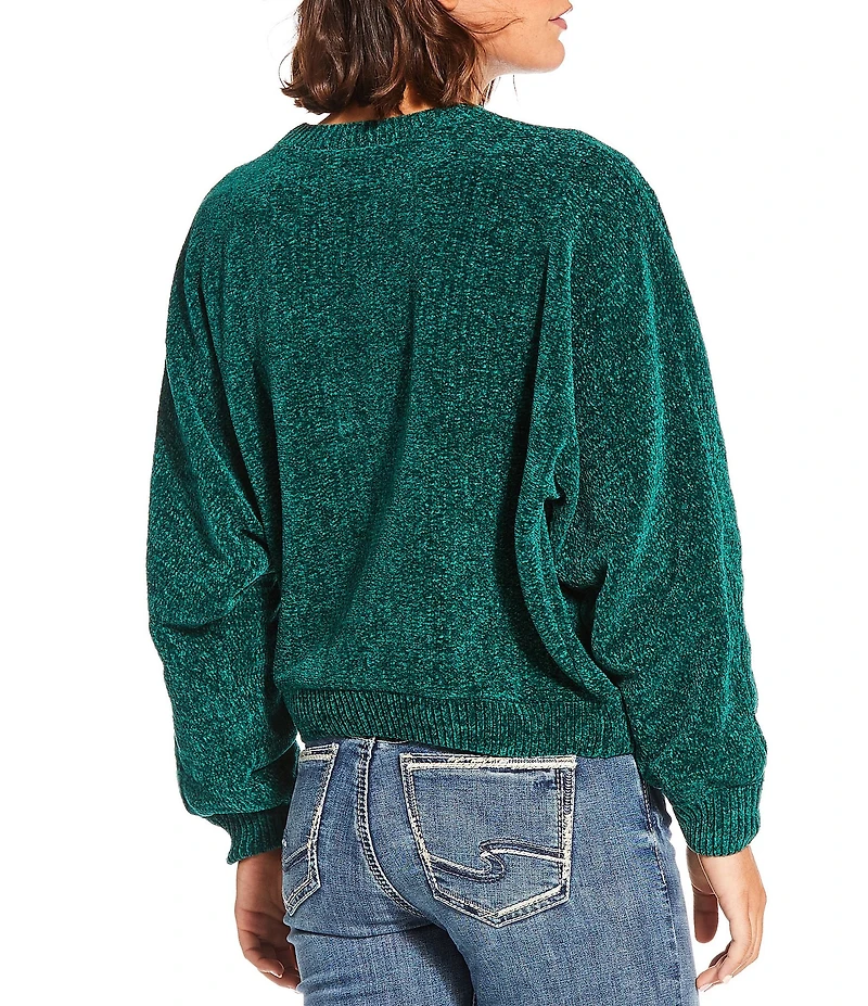 Double Zero Chenille Crew Neck Long Sleeve Sweater