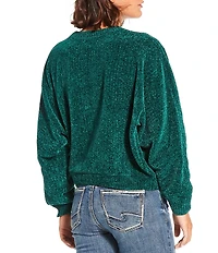 Double Zero Chenille Crew Neck Long Sleeve Sweater