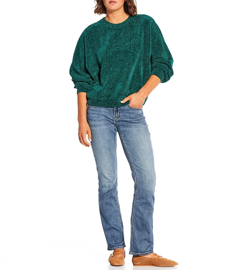 Double Zero Chenille Crew Neck Long Sleeve Sweater