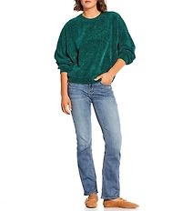 Double Zero Chenille Crew Neck Long Sleeve Sweater