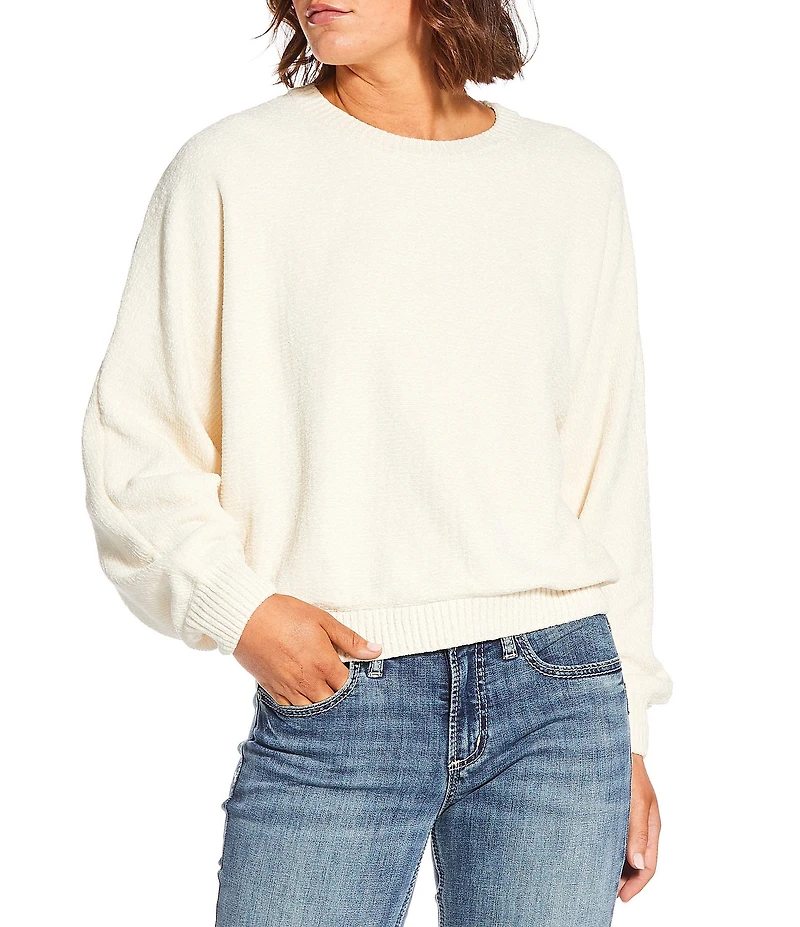 Double Zero Chenille Crew Neck Long Sleeve Sweater
