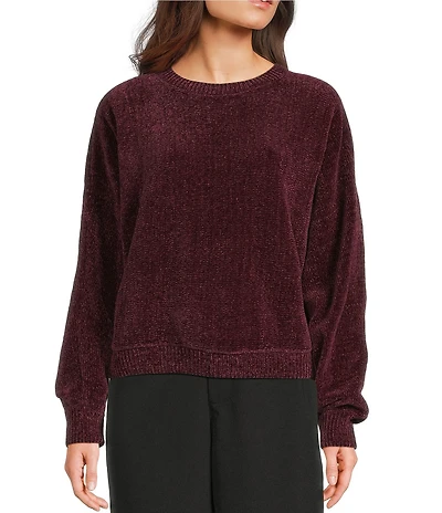 Double Zero Chenille Crew Neck Long Sleeve Sweater