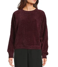 Double Zero Chenille Crew Neck Long Sleeve Sweater