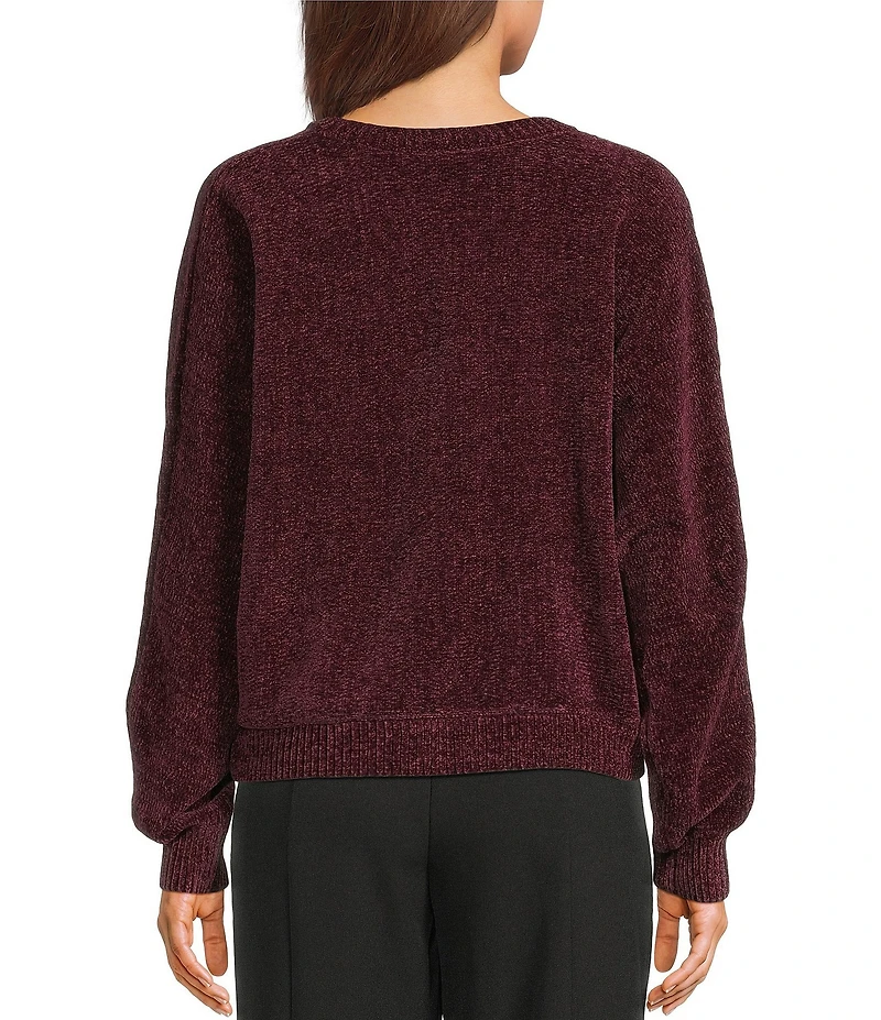Double Zero Chenille Crew Neck Long Sleeve Sweater
