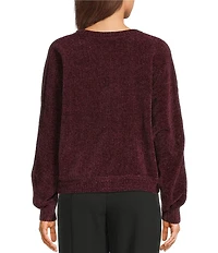 Double Zero Chenille Crew Neck Long Sleeve Sweater
