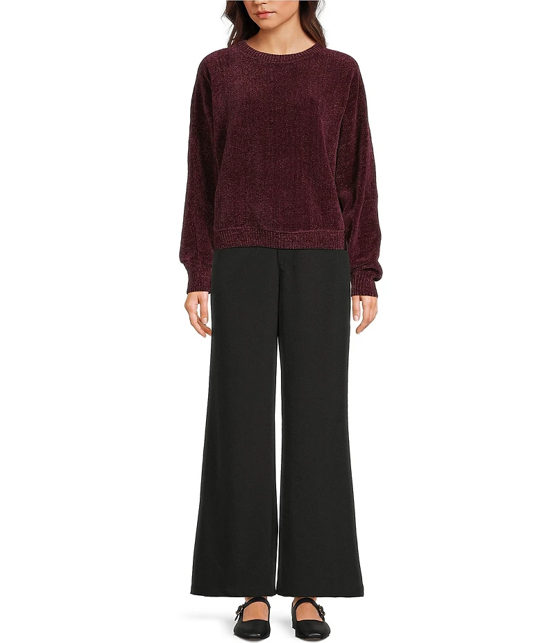 Double Zero Chenille Crew Neck Long Sleeve Sweater