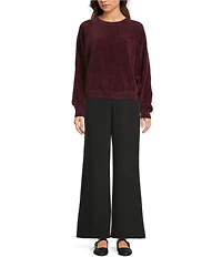 Double Zero Chenille Crew Neck Long Sleeve Sweater