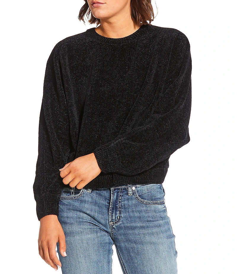 Double Zero Chenille Crew Neck Long Sleeve Sweater