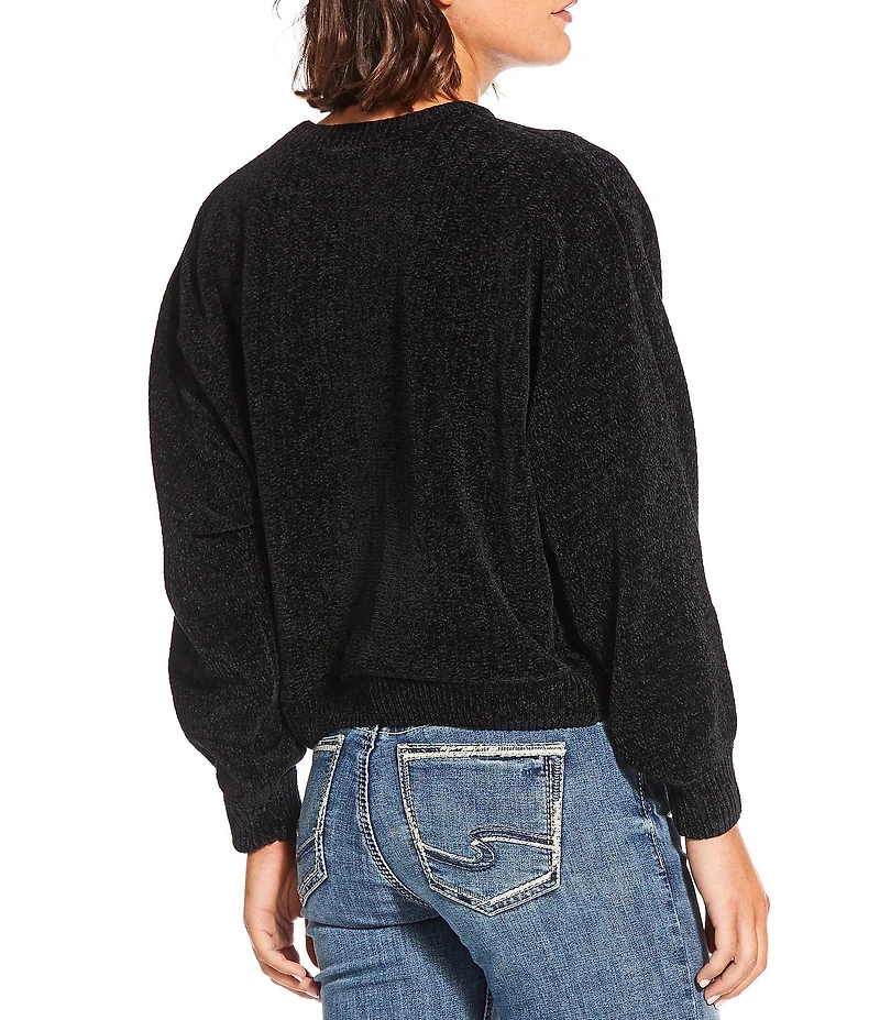 Double Zero Chenille Crew Neck Long Sleeve Sweater