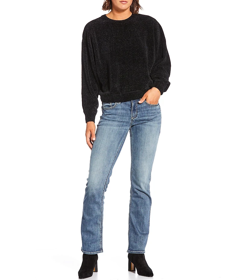 Double Zero Chenille Crew Neck Long Sleeve Sweater
