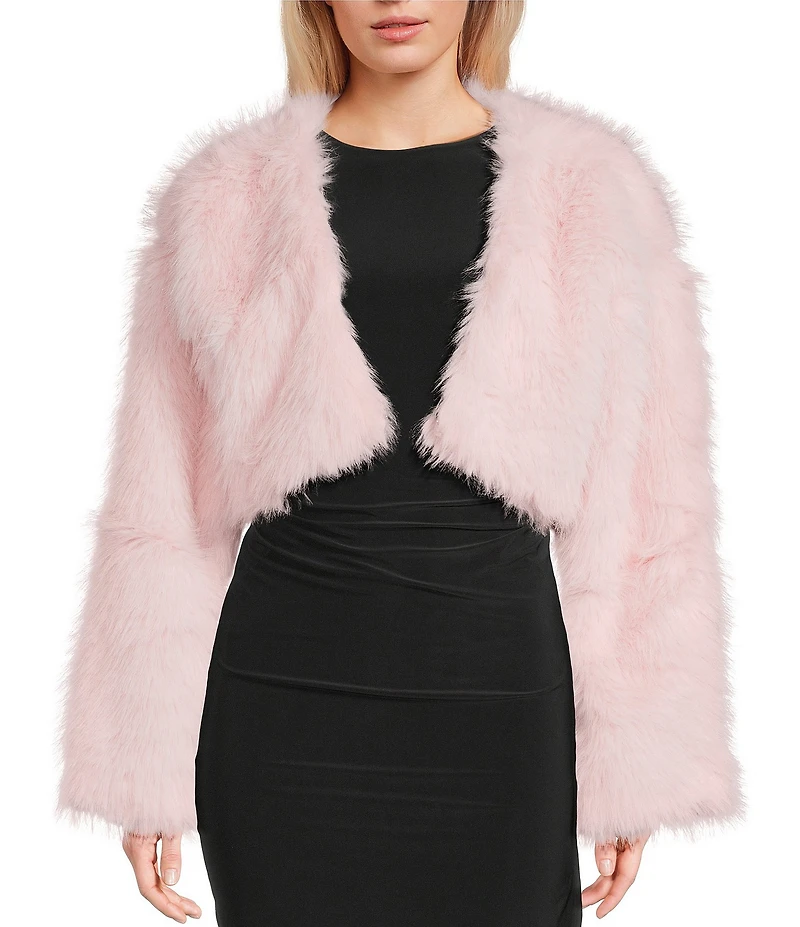 Double Zero Faux Fur Cropped Jacket