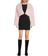 Double Zero Faux Fur Cropped Jacket