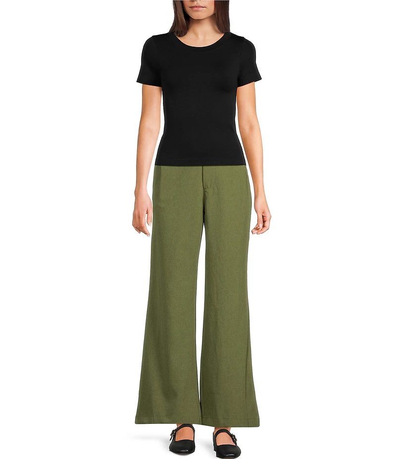 Double Zero Flat Front Wide Leg Pants