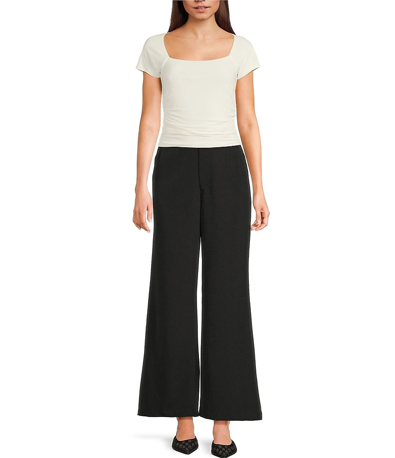 Double Zero Flat Front Wide Leg Pants