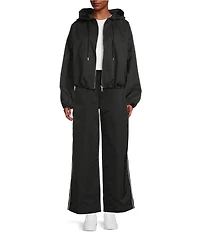Double Zero Long Sleeve Hooded Zip Up Jacket