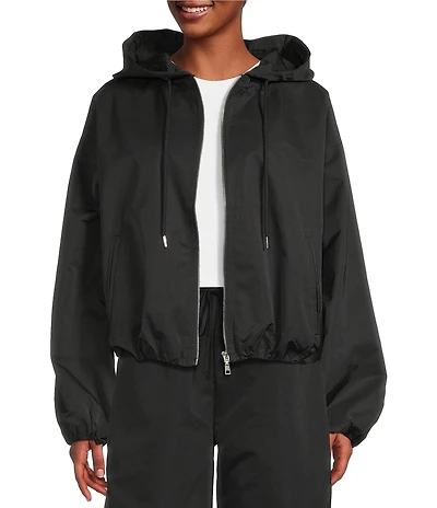 Double Zero Long Sleeve Hooded Zip Up Jacket