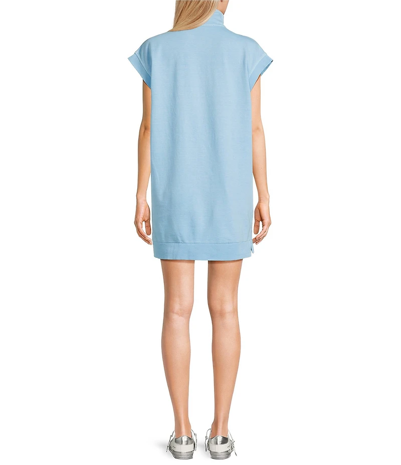 Double Zero Mock Neck Quarter Zip Mini Dress