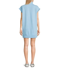 Double Zero Mock Neck Quarter Zip Mini Dress