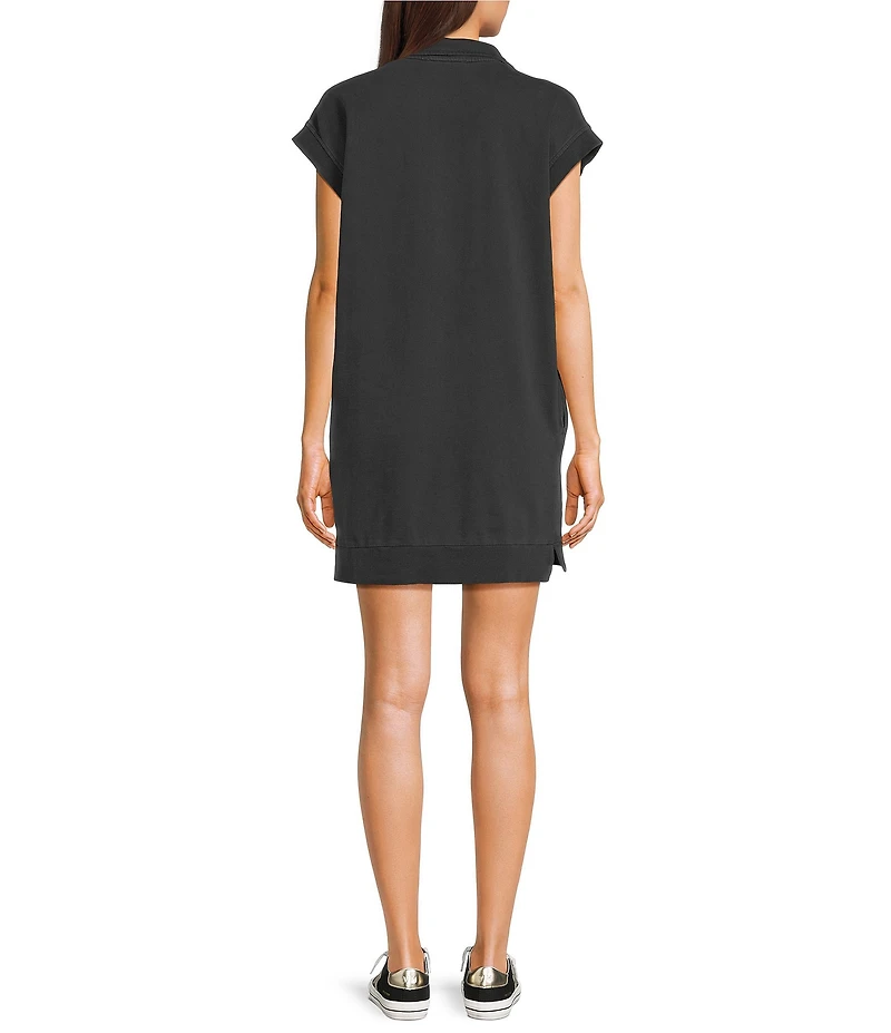 Double Zero Mock Neck Quarter Zip Mini Dress