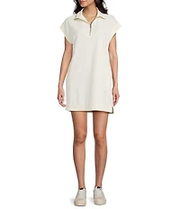 Double Zero Mock Neck Quarter Zip Mini Dress