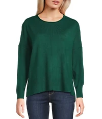 Double Zero Roll Neck Seam Detail Long Sleeve Sweater