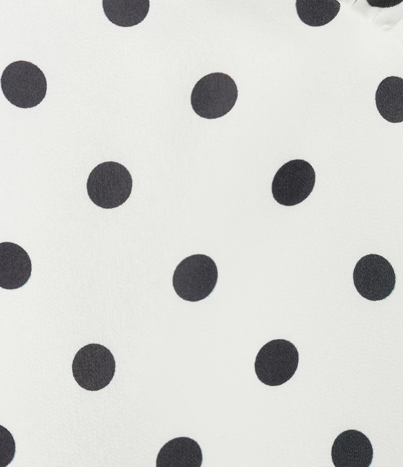 Double Zero Satin Polka Dot V-Neck Top