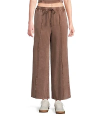 Double Zero Seamed Drawstring Coordinating Wide Leg Pants