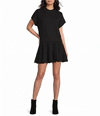 Double Zero Short Sleeve Turtleneck Cropped Sweater