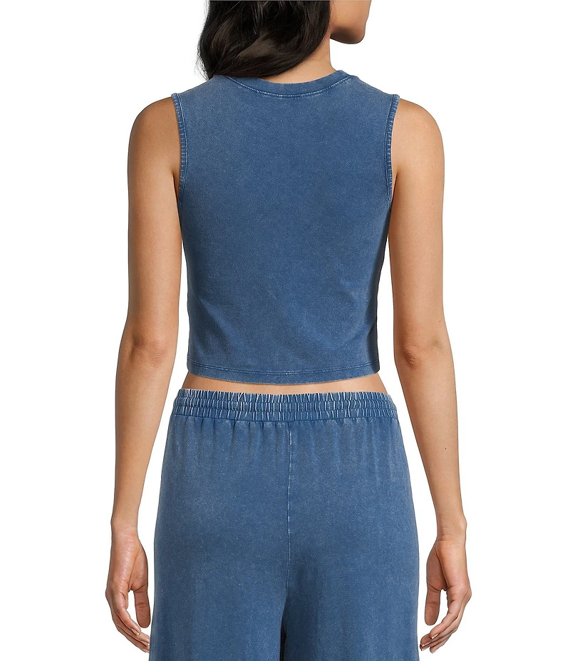 Double Zero Sleeveless Coordinating Crop Seamed Top
