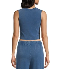 Double Zero Sleeveless Coordinating Crop Seamed Top