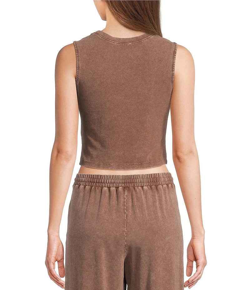 Double Zero Sleeveless Coordinating Crop Seamed Top