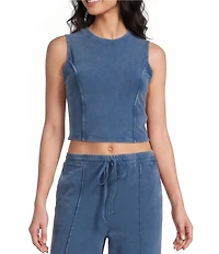 Double Zero Sleeveless Coordinating Crop Seamed Top