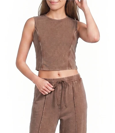 Double Zero Sleeveless Coordinating Crop Seamed Top